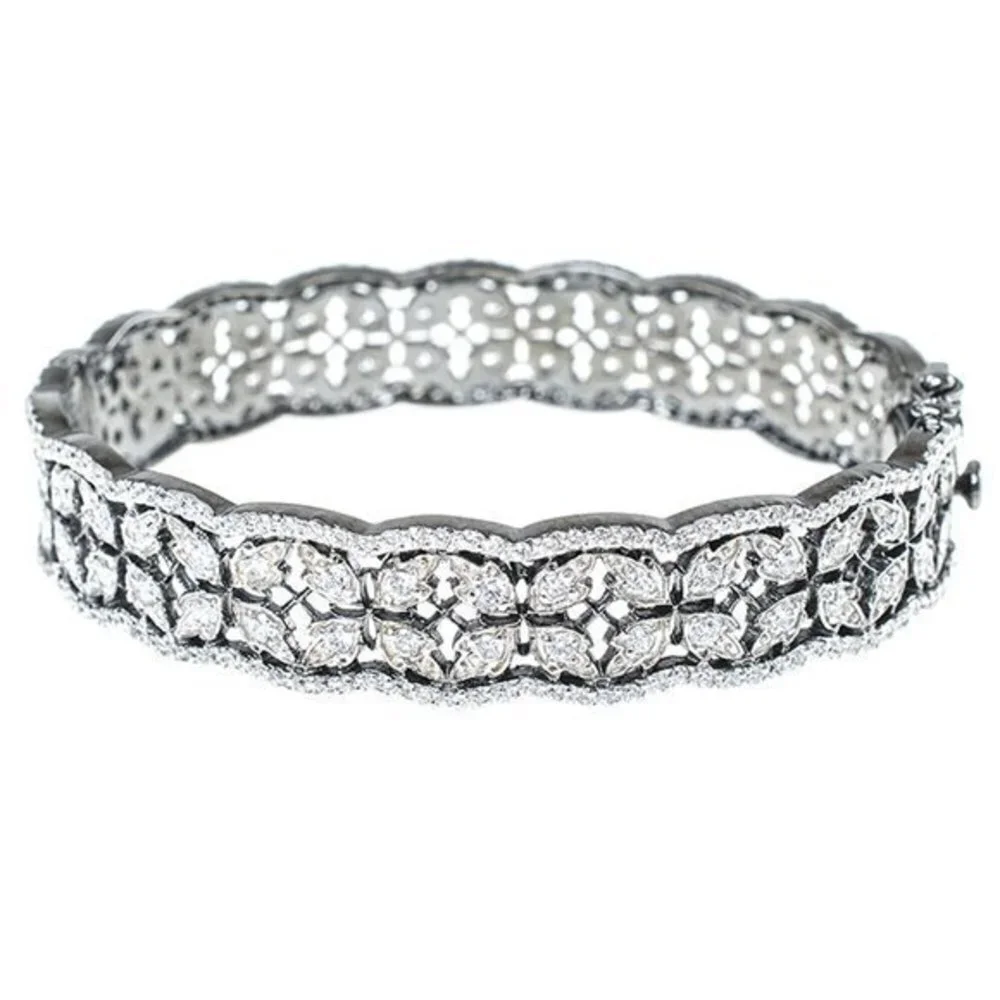 Delicate Hinged Bangle by Jarin K